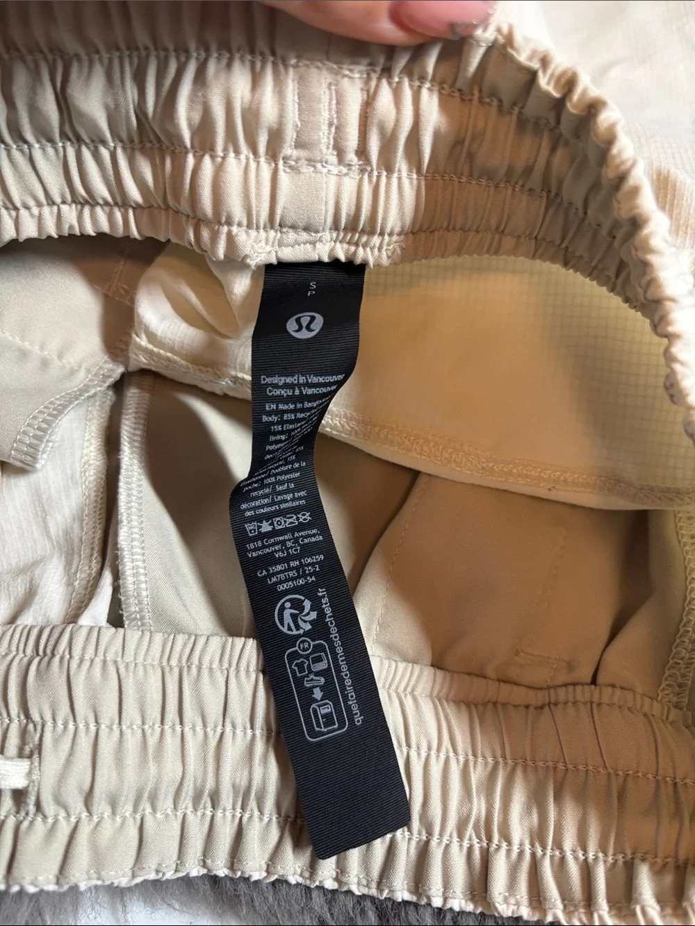 lululemon athletica Men's Cream Elastic-Waist Athletic Shorts Size Small